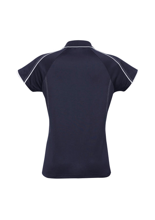 Biz Collection P303LS Blade Womens Short Sleeve Polo in Navy/White - back view