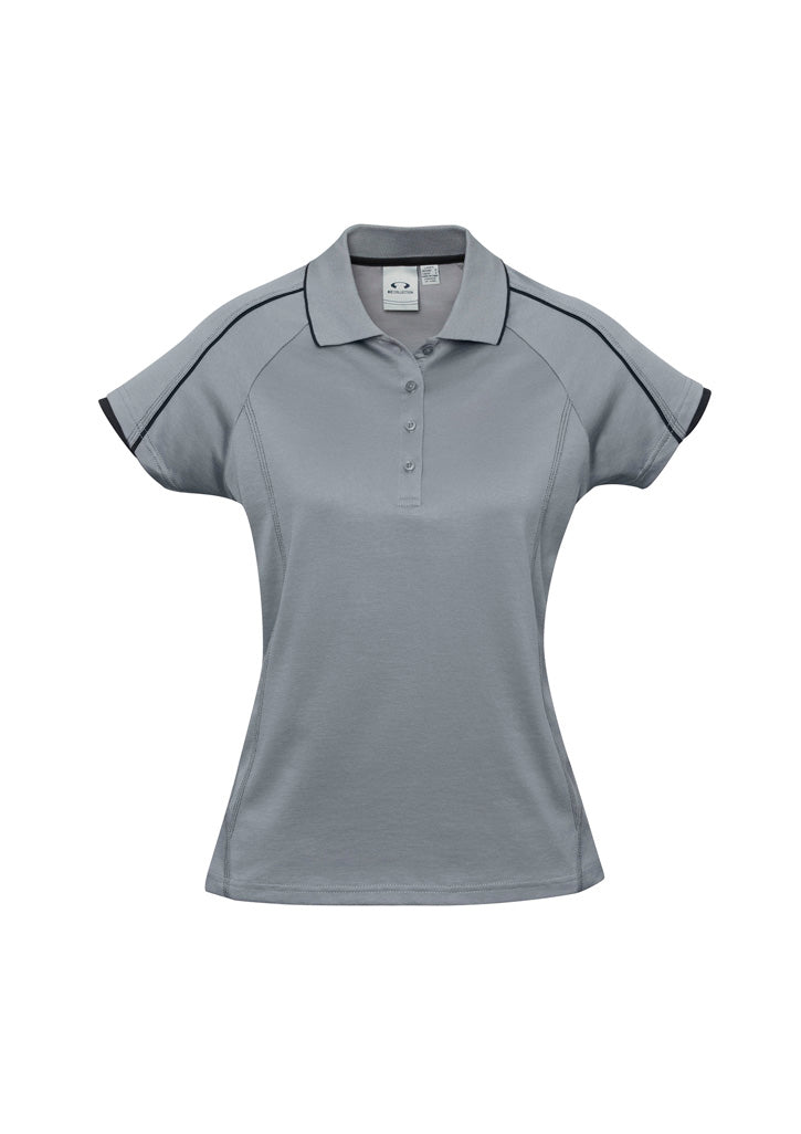 Biz Collection P303LS Blade Womens Short Sleeve Polo in Silver Grey/Black