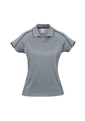 Biz Collection P303LS Blade Womens Short Sleeve Polo in Silver Grey/Black