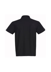 Biz Collection P305MS Edge Mens Short Sleeve Polo in Black/Check - back view