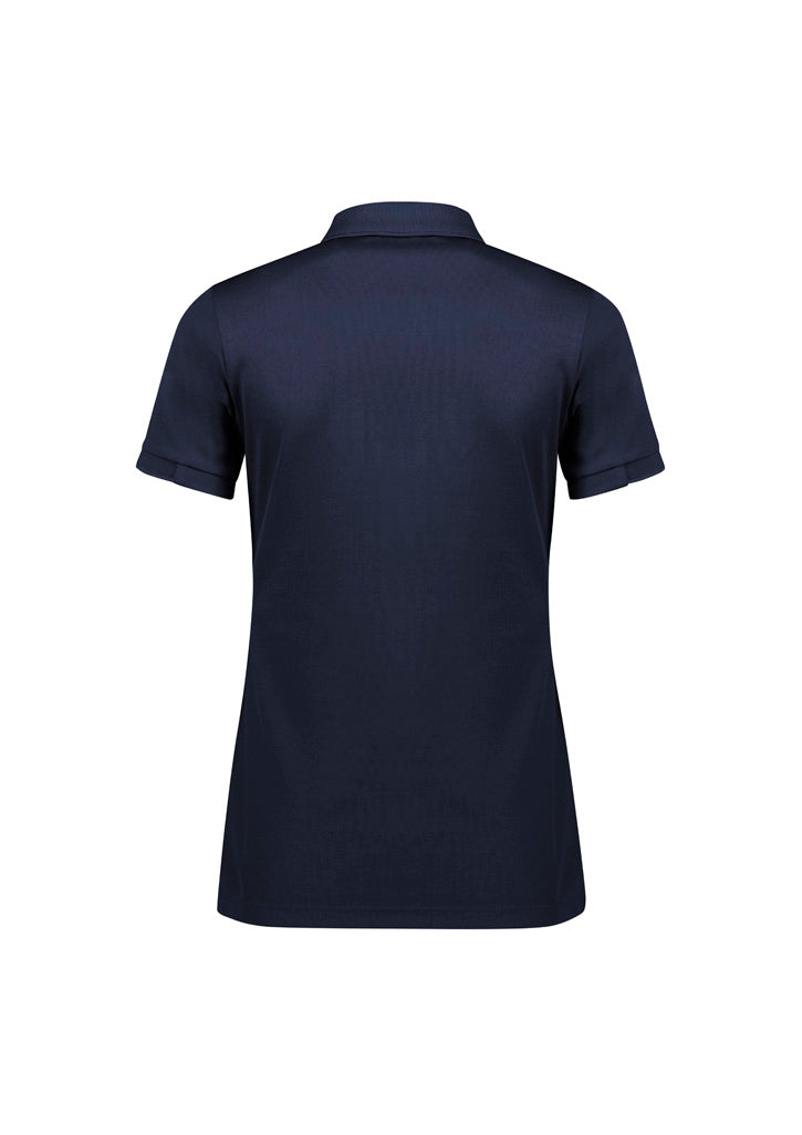Biz Collection P313LS Focus Womens Short Sleeve Polo in Navy/Navy - back view