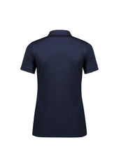 Biz Collection P313LS Focus Womens Short Sleeve Polo in Navy/Navy - back view