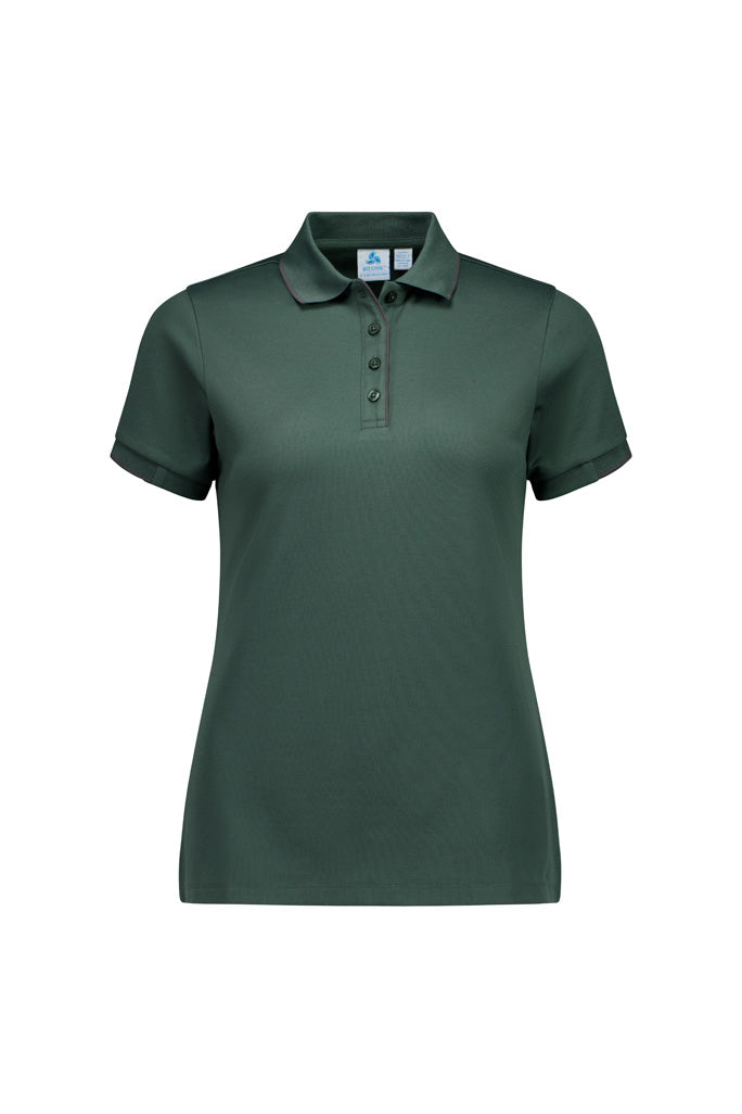 Biz Collection P313LS Focus Womens Short Sleeve Polo in Seafoam/Charcoal