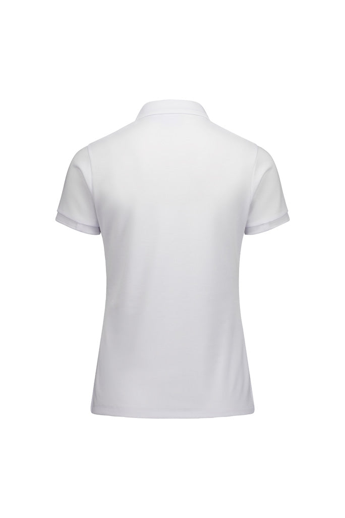 Biz Collection P313LS Focus Womens Short Sleeve Polo in White/White - back view