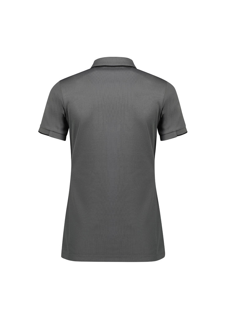 Biz Collection P313LS Focus Womens Short Sleeve Polo in Ash/Black - back view