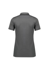 Biz Collection P313LS Focus Womens Short Sleeve Polo in Ash/Black - back view