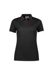 Biz Collection P313LS Focus Womens Short Sleeve Polo in Black/Red