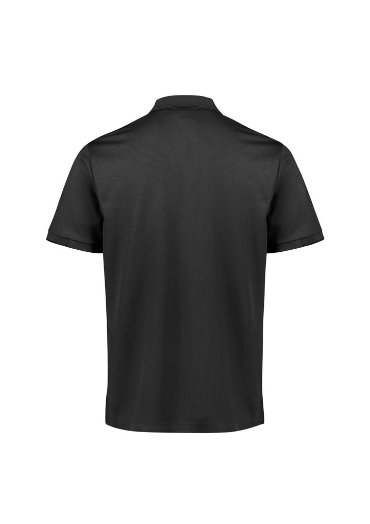 Biz Collection P313MS Focus Mens Short Sleeve Polo in Black/Black - back view