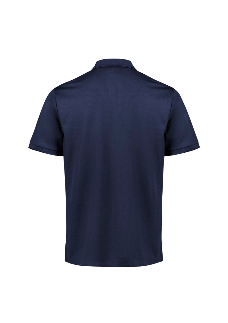 Biz Collection P313MS Focus Mens Short Sleeve Polo in Navy/Navy - back view