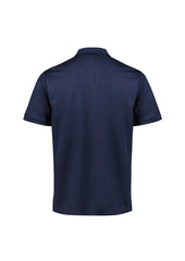 Biz Collection P313MS Focus Mens Short Sleeve Polo in Navy/Navy - back view