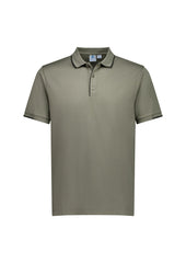 Biz Collection P313MS Focus Mens Short Sleeve Polo in Taupe/Black