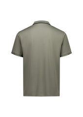 Biz Collection P313MS Focus Mens Short Sleeve Polo in Taupe/Black - back view