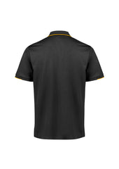 Biz Collection P313MS Focus Mens Short Sleeve Polo in Black/Gold - back view