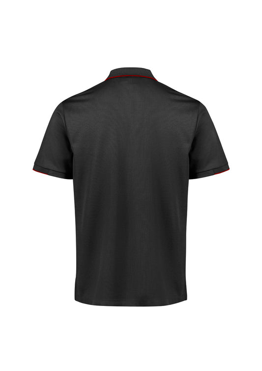 Biz Collection P313MS Focus Mens Short Sleeve Polo in Black/Red - back view