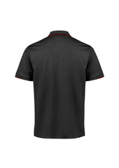 Biz Collection P313MS Focus Mens Short Sleeve Polo in Black/Red - back view