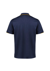 Biz Collection P313MS Focus Mens Short Sleeve Polo in Navy/Gold - back view