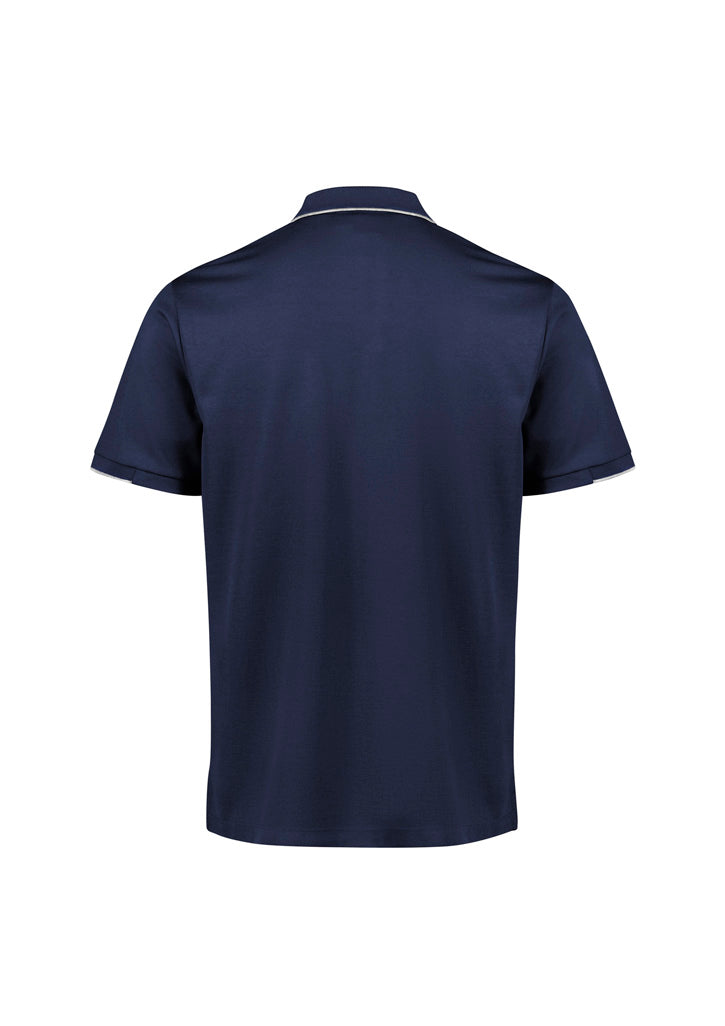 Biz Collection P313MS Focus Mens Short Sleeve Polo in Navy/White - back view