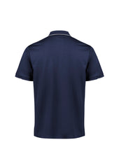 Biz Collection P313MS Focus Mens Short Sleeve Polo in Navy/White - back view