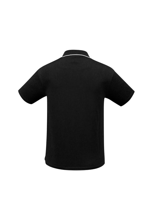 Biz Collection P3200 Elite Mens Short Sleeve Polo in Black/White - back view