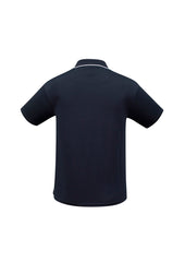 Biz Collection P3200 Elite Mens Short Sleeve Polo in Navy/White - back view