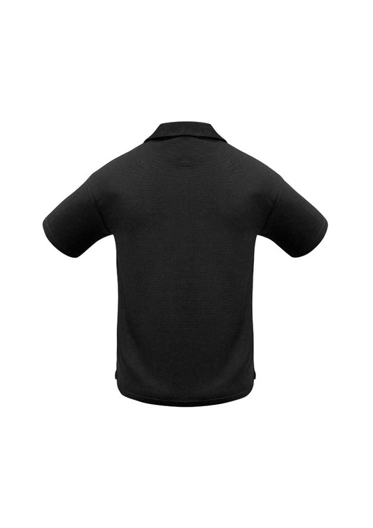 Biz Collection P3300 Micro Mens Waffle Short Sleeve Polo in Black - back view