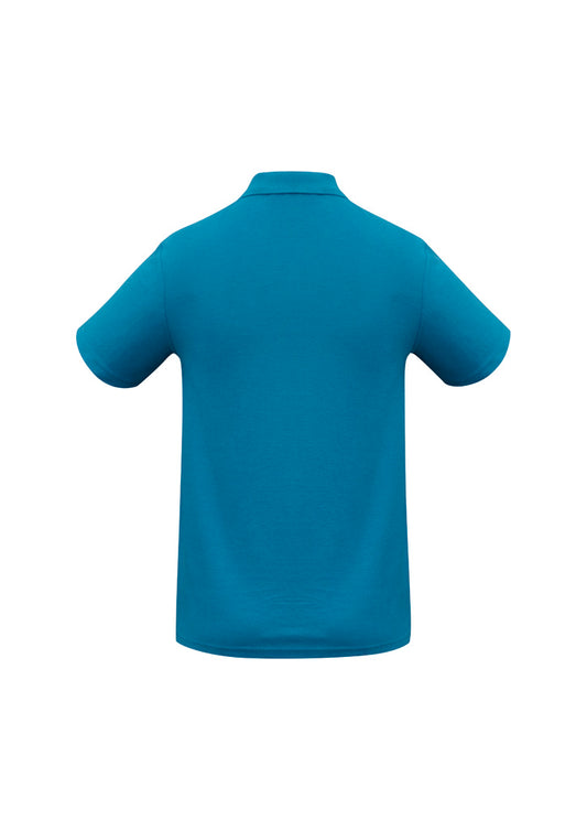 Biz Collection P400KS Crew Kids Short Sleeve Polo in Cyan - back view