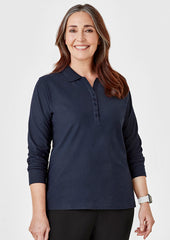 Womens Crew Long Sleeve Polo - P400LL - biz-collection-2