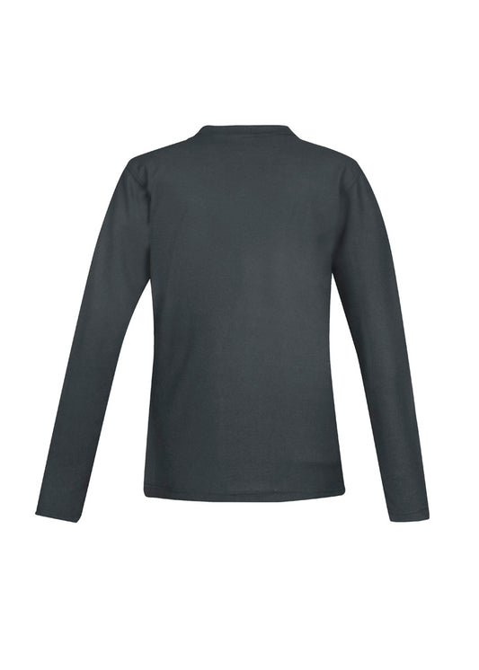 Biz Collection P400LL Crew Womens Long Sleeve Polo in Charcoal - back view