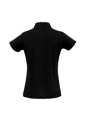 Biz Collection P400LS Crew Womens Short Sleeve Polo in Black - back view