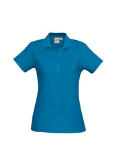 Biz Collection P400LS Crew Womens Short Sleeve Polo in Cyan