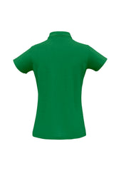 Biz Collection P400LS Crew Womens Short Sleeve Polo in Kelly Green - back view