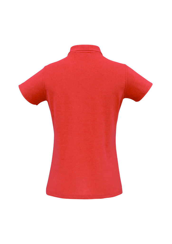 Biz Collection P400LS Crew Womens Short Sleeve Polo in Red - back view