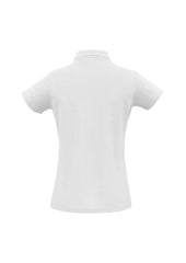Biz Collection P400LS Crew Womens Short Sleeve Polo in White - back view
