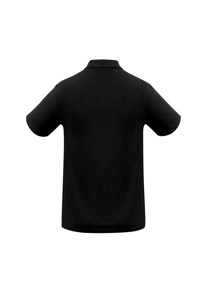 Biz Collection P400MS Crew Mens Short Sleeve Polo in Black - back view
