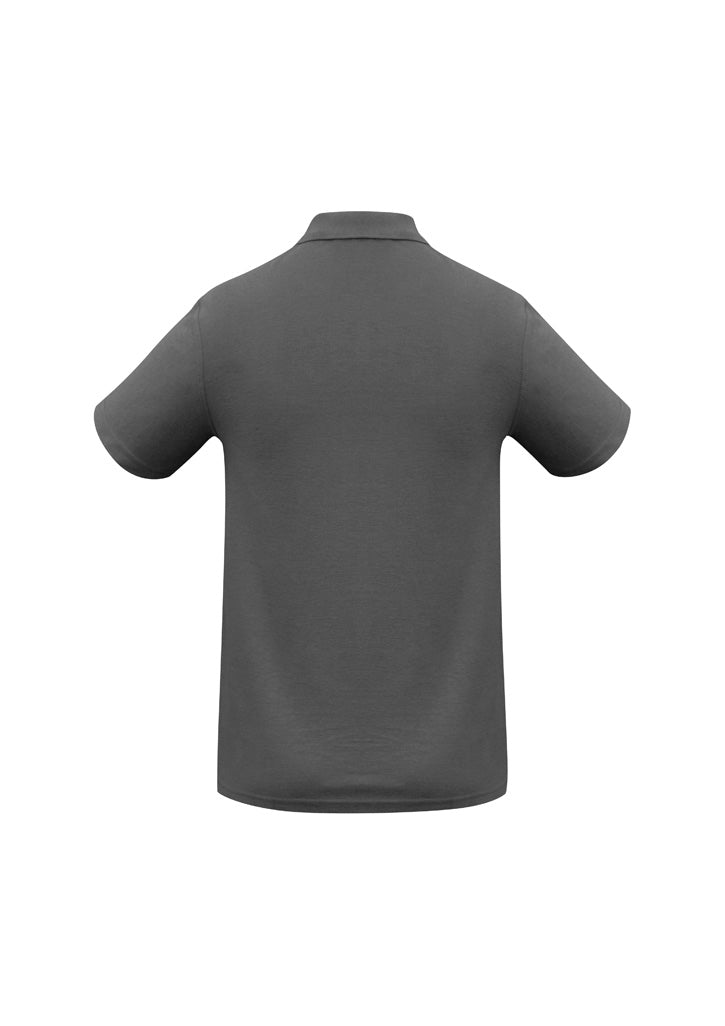 Biz Collection P400MS Crew Mens Short Sleeve Polo in Charcoal - back view