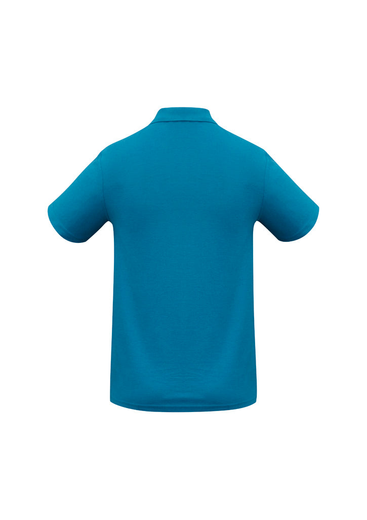 Biz Collection P400MS Crew Mens Short Sleeve Polo in Cyan - back view