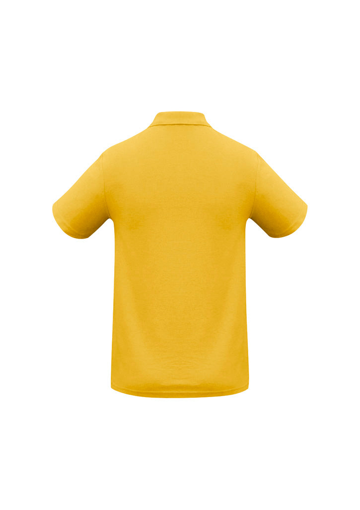 Biz Collection P400MS Crew Mens Short Sleeve Polo in Gold - back view