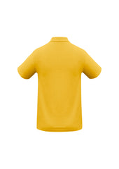 Biz Collection P400MS Crew Mens Short Sleeve Polo in Gold - back view