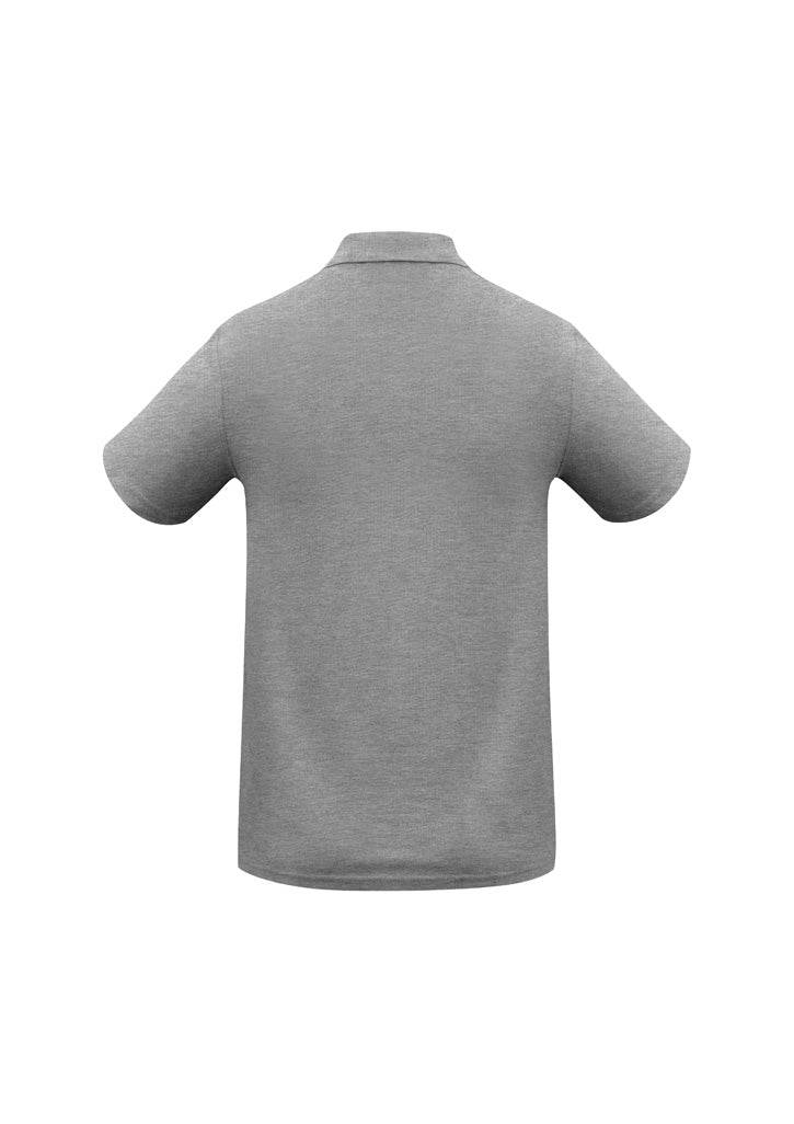 Biz Collection P400MS Crew Mens Short Sleeve Polo in Grey Marle - back view