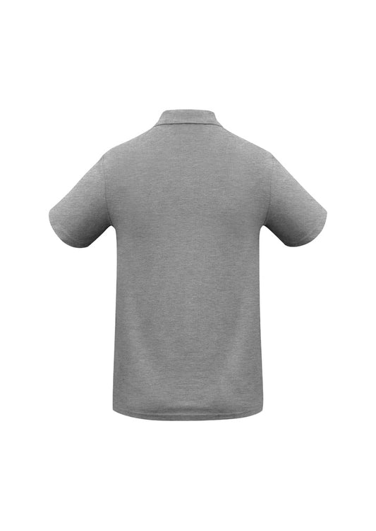 Biz Collection P400MS Crew Mens Short Sleeve Polo in Grey Marle - back view