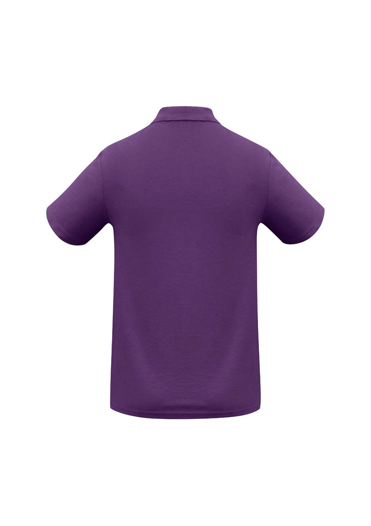 Biz Collection P400MS Crew Mens Short Sleeve Polo in Purple - back view