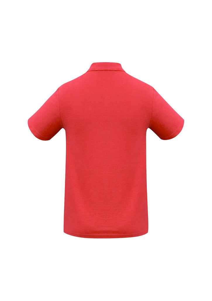 Biz Collection P400MS Crew Mens Short Sleeve Polo in Red - back view