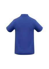 Biz Collection P400MS Crew Mens Short Sleeve Polo in Royal - back view