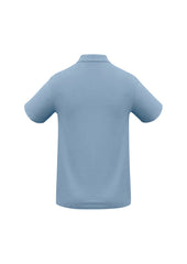 Biz Collection P400MS Crew Mens Short Sleeve Polo in Spring Blue - back view