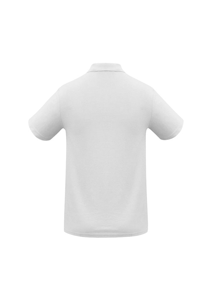 Biz Collection P400MS Crew Mens Short Sleeve Polo in White - back view