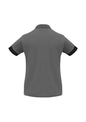 Biz Collection P401LS Talon Womens Short Sleeve Polo in Ash/Black - back view