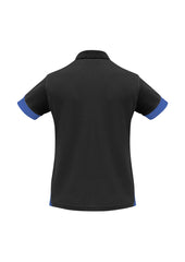 Biz Collection P401LS Talon Womens Short Sleeve Polo in Black/Royal - back view