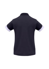 Biz Collection P401LS Talon Womens Short Sleeve Polo in Navy/White - back view