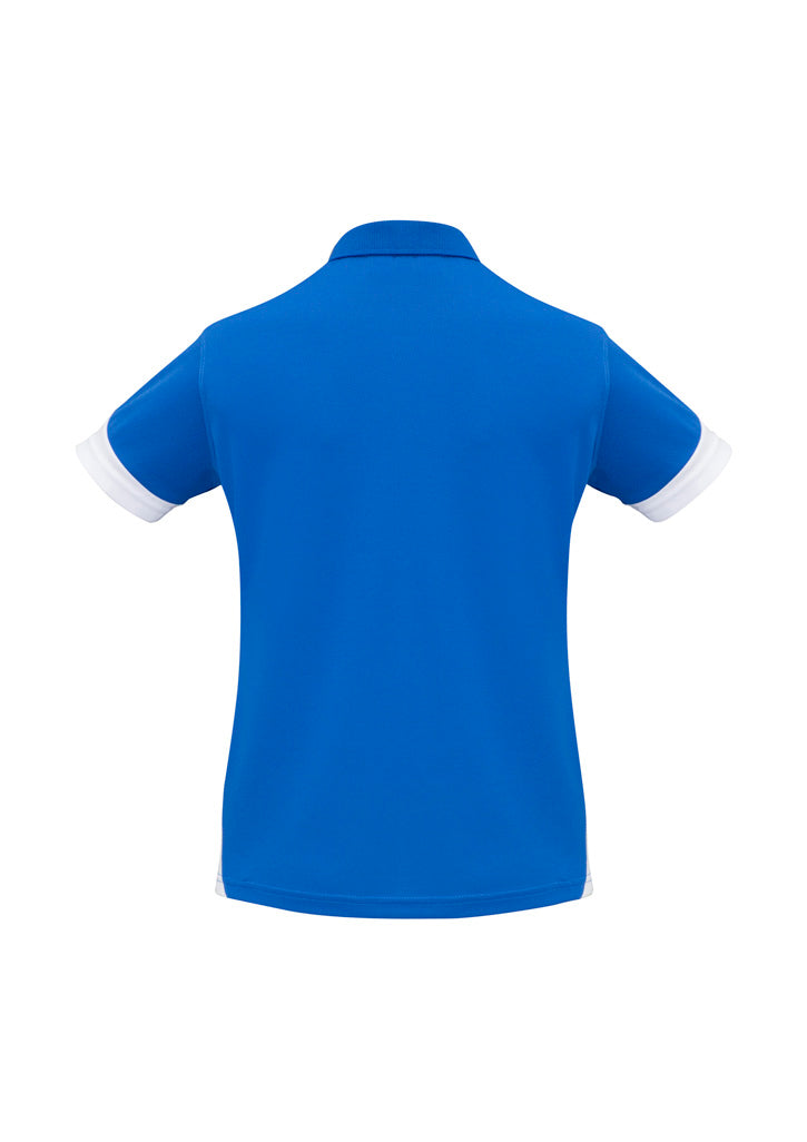 Biz Collection P401LS Talon Womens Short Sleeve Polo in Royal/White - back view