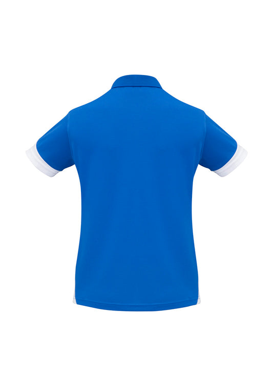 Biz Collection P401LS Talon Womens Short Sleeve Polo in Royal/White - back view